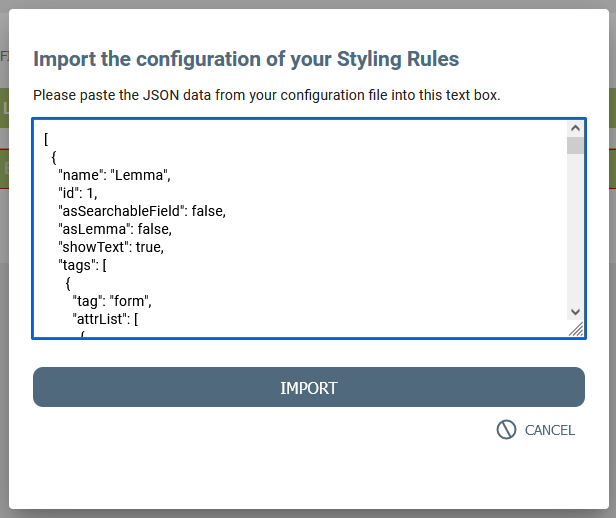 Import Styling Rules