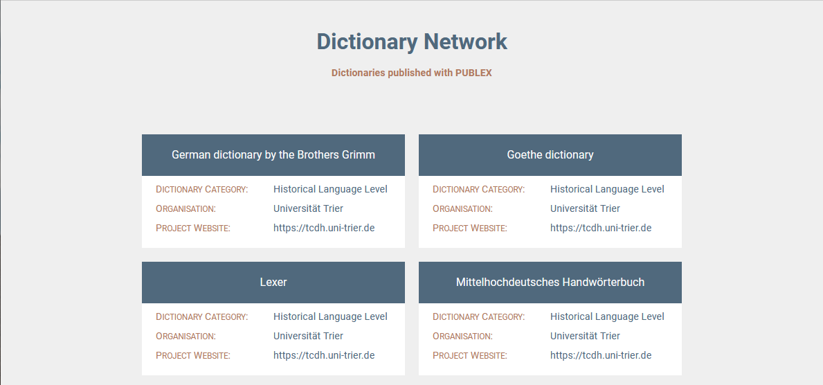 Published Dictionaries